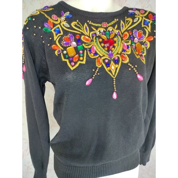 VTG Lindsey Blake Embellished Sweater Wm S - Picture 11 of 13